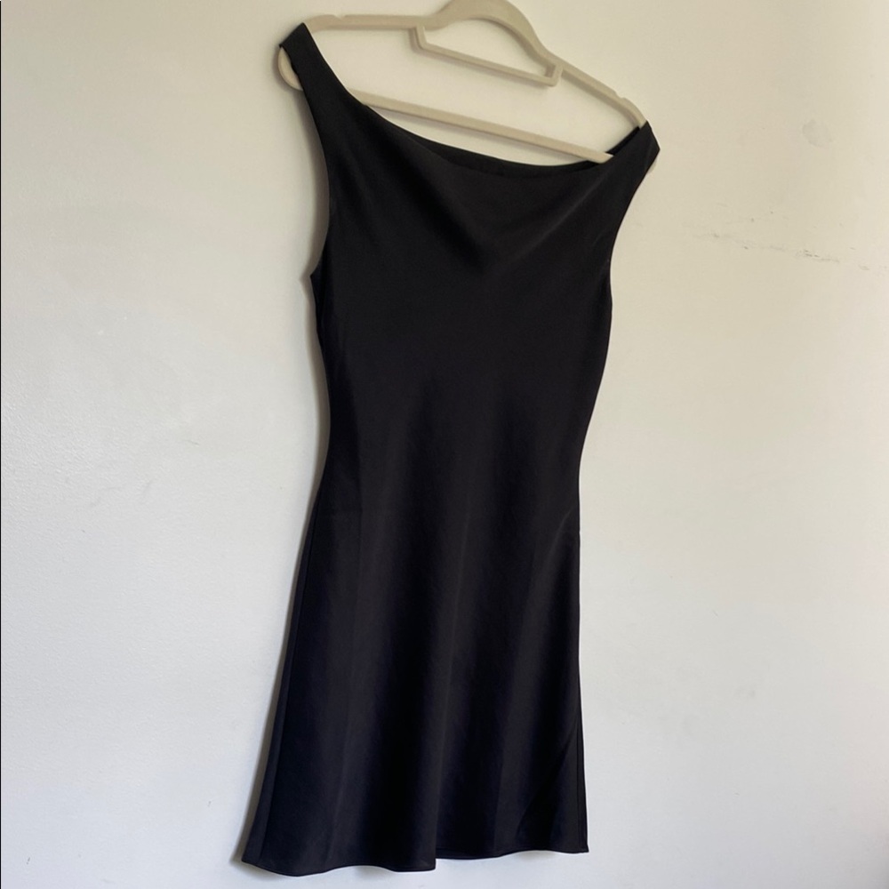 Wilfred Black Sheath Mini Dress Cowl Neck Sleeveless